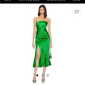 Cinq À Sept Valmore Ruched Satin Midi Dress in size US 0